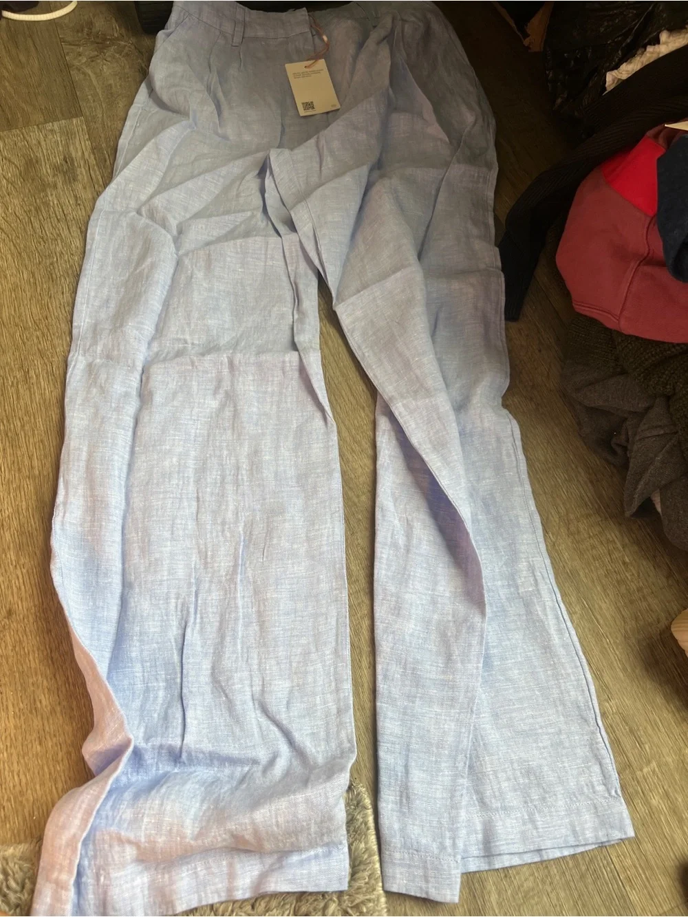 NWT quince blue linen pants size 4